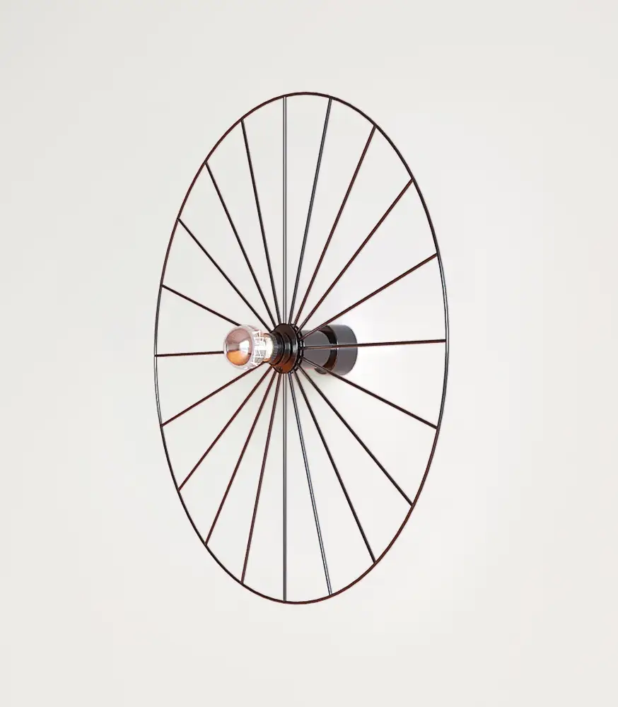 Бра Wheel 60 см черный + цоколь 5 см черный