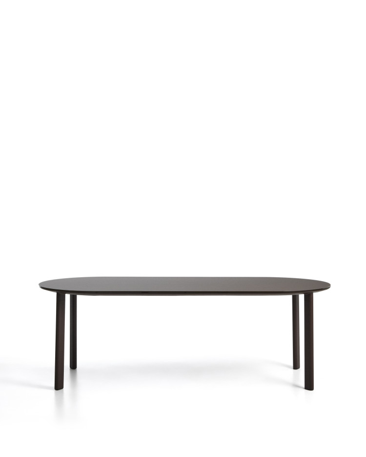 Уличный стол Erice из алюминия и закаленного стекла коричневого цвета, 230 x 100 см