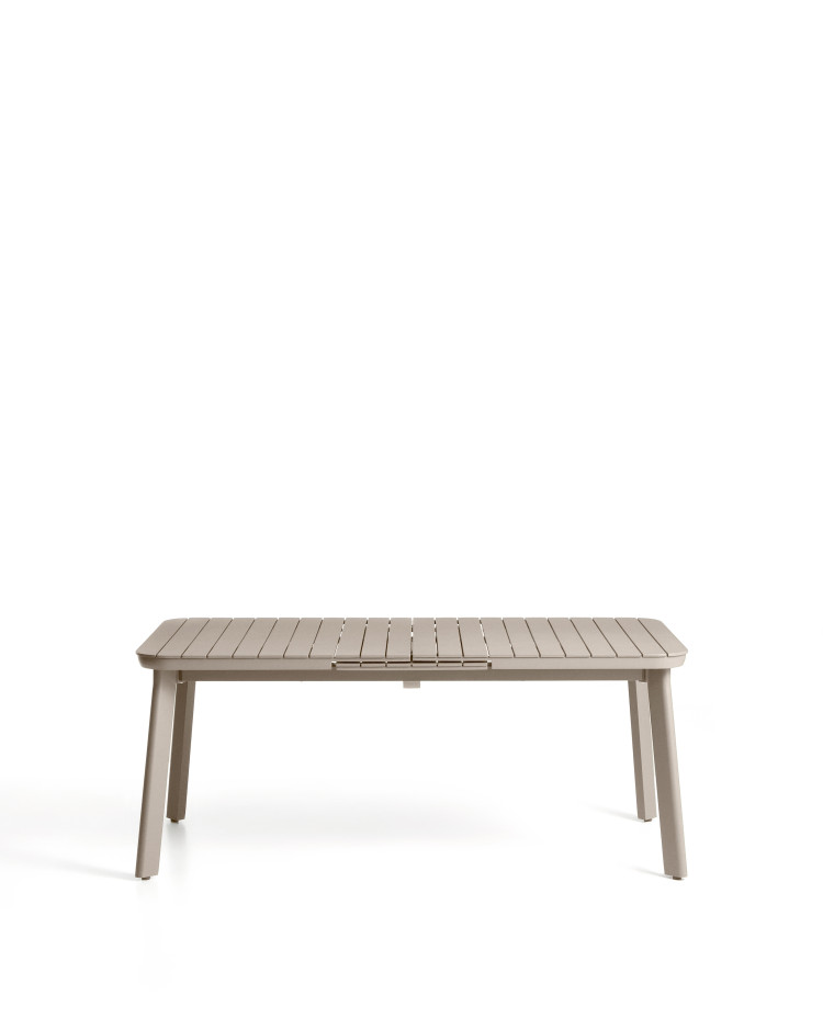 Раздвижной уличный стол Izola из алюминия с бежевой отделкой, 185 (235) x 100 см
