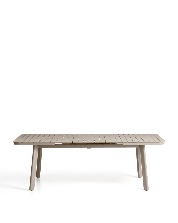 Раздвижной уличный стол Izola из алюминия с бежевой отделкой, 185 (235) x 100 см