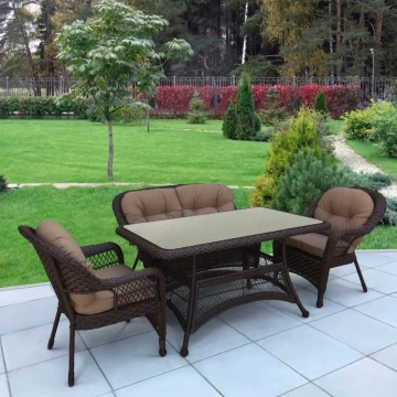 Комплект плетеной мебели T130-LV520BB-Brown_Beige
