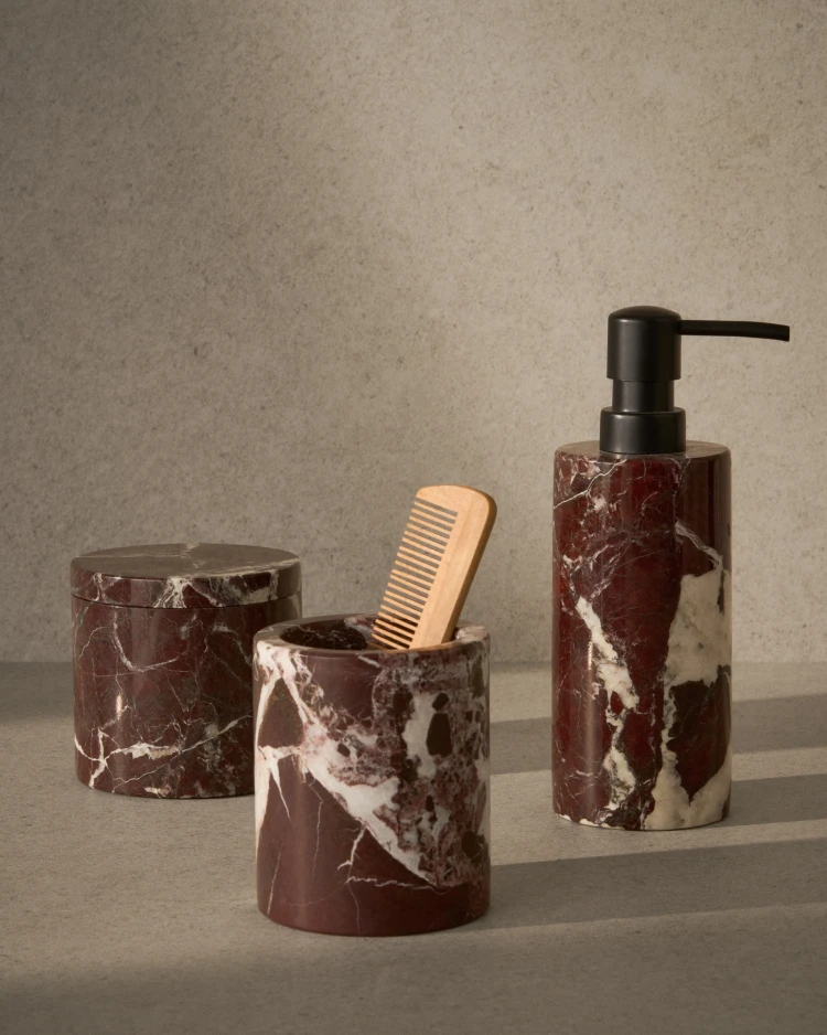 Дозатор для мыла Leran из бордового мрамора