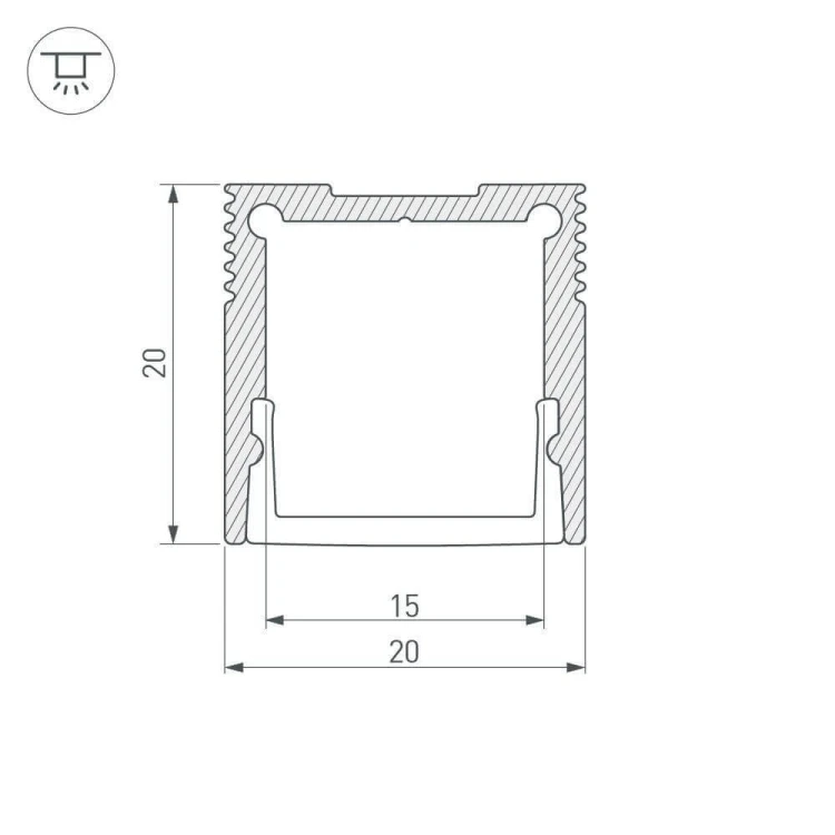 Профиль Arlight SL-SLIM20-H20-2000 ANOD 023722