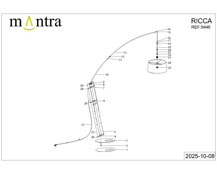 9446+9447 Торшер MANTRA RUTI RICCA