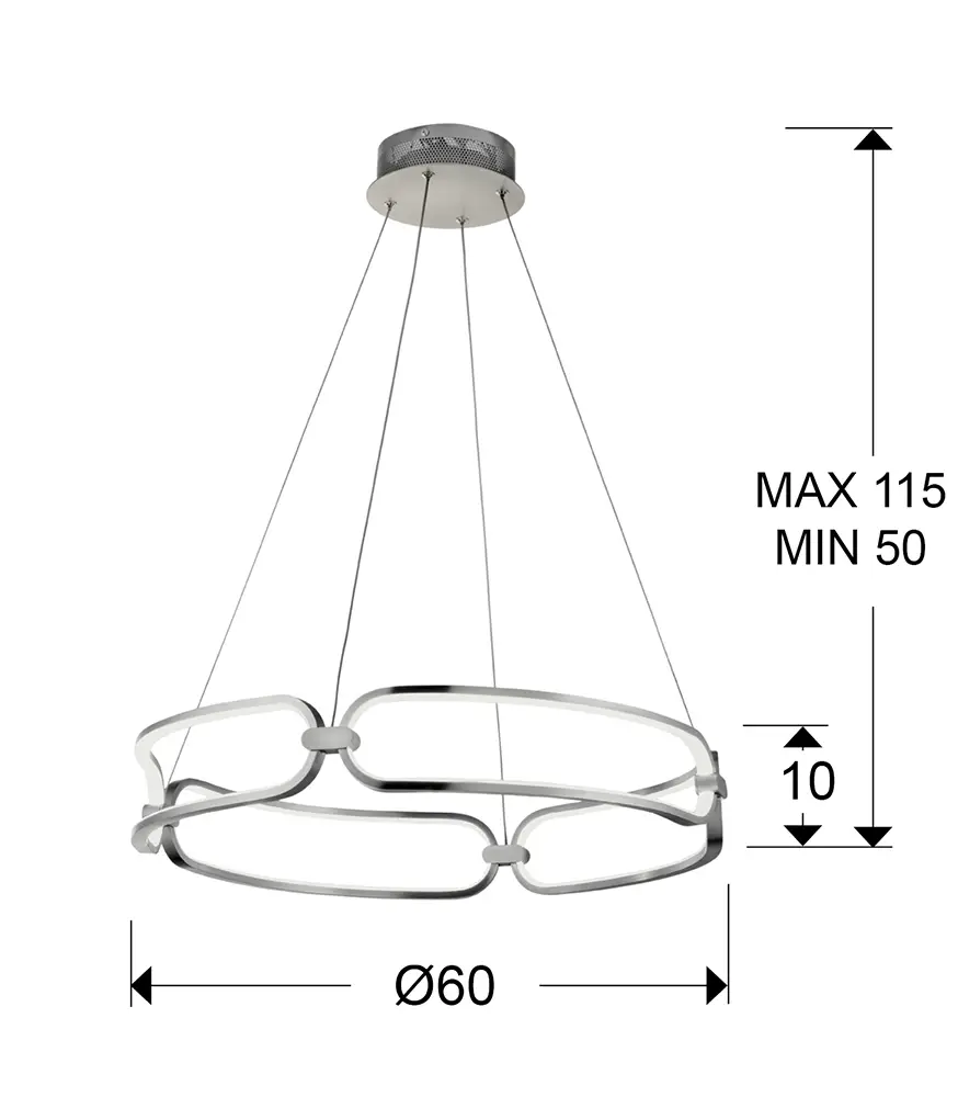 Подвесной светильник Colette LED хром 60Ø