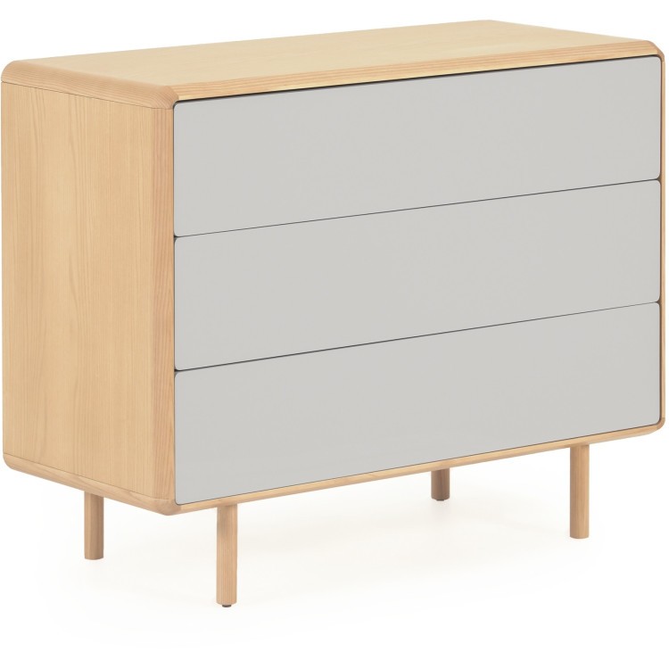 Комод Anielle из массива ясеня с тремя ящиками 98,9 x 78 см