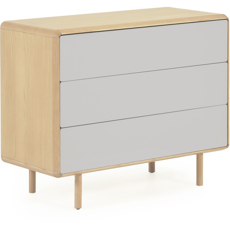Комод Anielle из массива ясеня с тремя ящиками 98,9 x 78 см