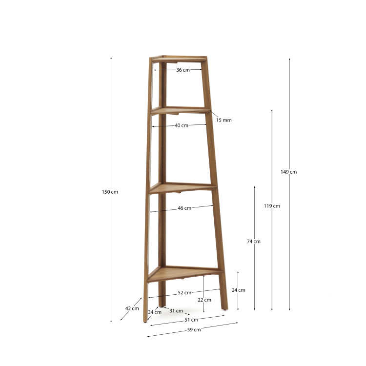 Victora Уличный стеллаж из массива акации 42 x 150 см