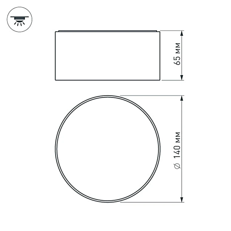Накладной светильник Arlight SP-RONDO-140B-18W Day White 022237