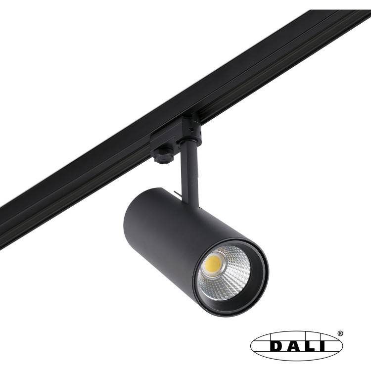 Трековый прожектор Fuga Medium черный LED 22W 2700K 24є DALI