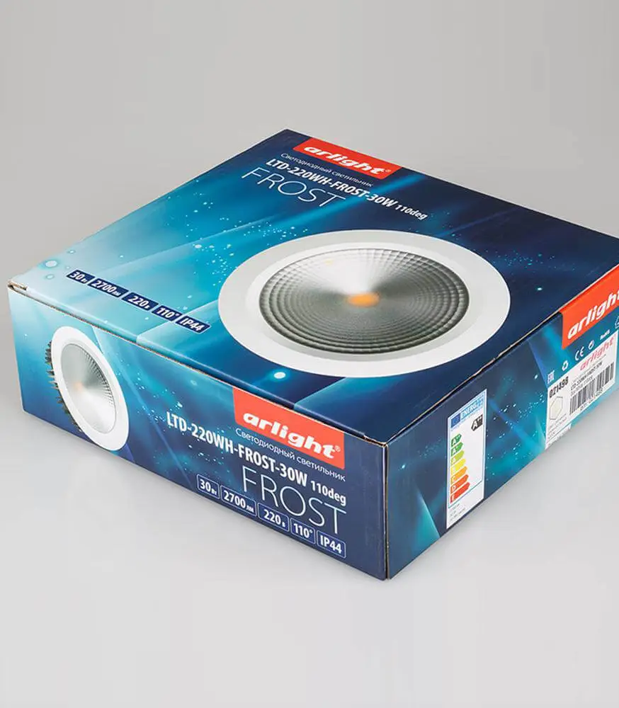 Встраиваемый светодиодный светильник Arlight LTD-220WH-Frost-30W Warm White 021070