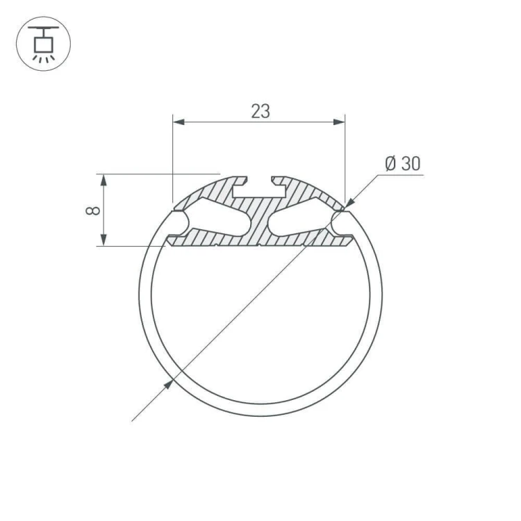 Профиль Arlight ROUND-D30-2000 ANOD 023860