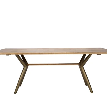 Стол RI010 Brass metal base & Light Grey Ash