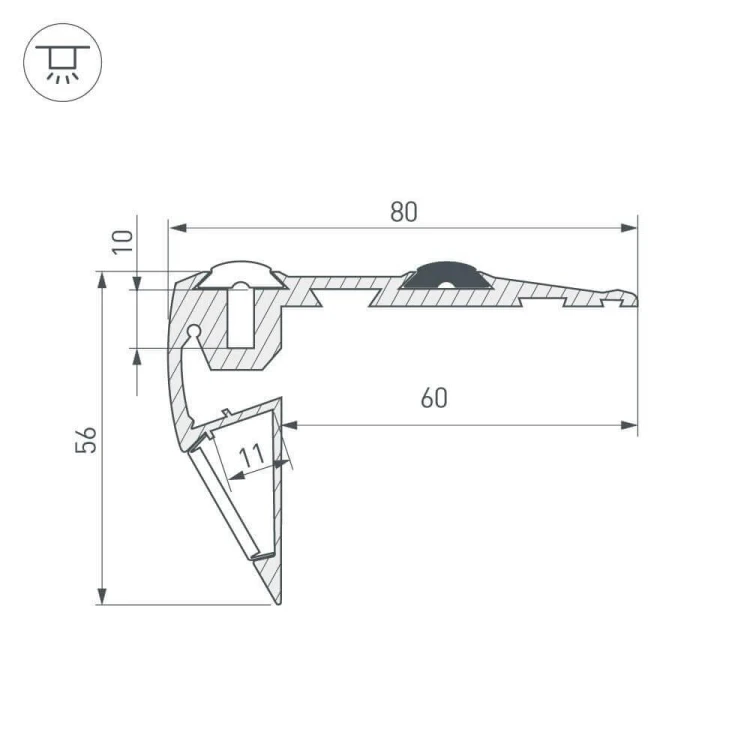 Профиль Arlight STEP-FRONT-2000 ANOD 023866