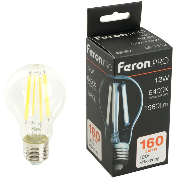Светодиодная лампа Feron LB-1112 E27 12W 6400K 48897