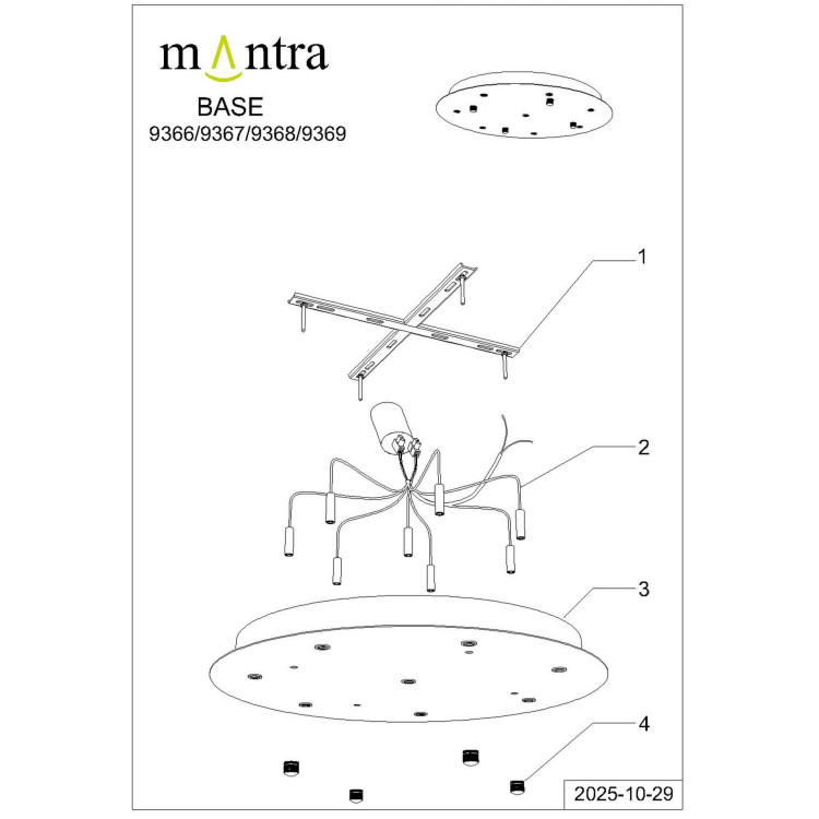 9366+9235 (8L) Подвесная люстра MANTRA BOOMERANG