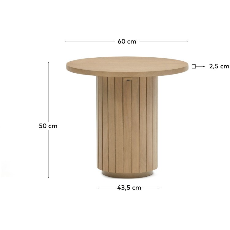 Licia Круглый столик из массива дерева манго Ø 60 см