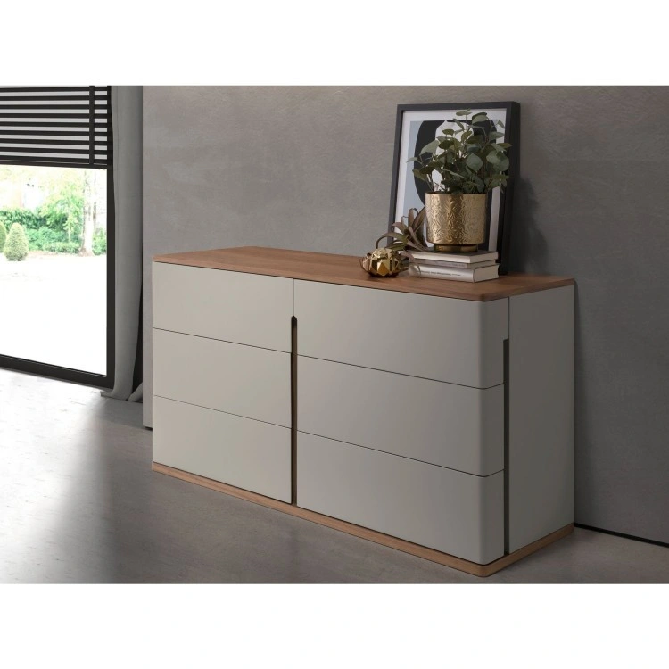 Комод  7168/MC2320DR из серого лака и орехового дерева