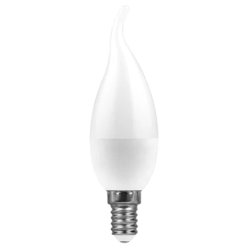 Лампа светодиодная Feron E14 9W 6400K свеча на ветру LB-570 38136