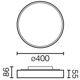 Потолочный светильник DOMIO Ш400 36W черный OPAL 3000K CRI80 CASAMBI