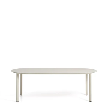 Уличный стол Erice из алюминия и закаленного стекла цвета экрю, 230 x 100 см