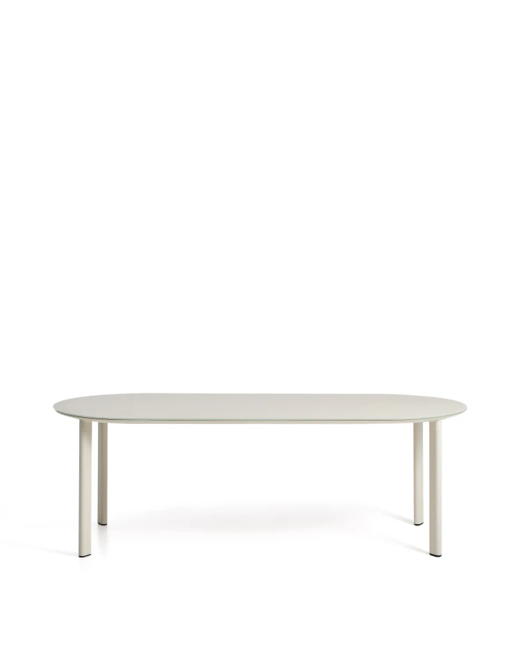 Уличный стол Erice из алюминия и закаленного стекла цвета экрю, 230 x 100 см