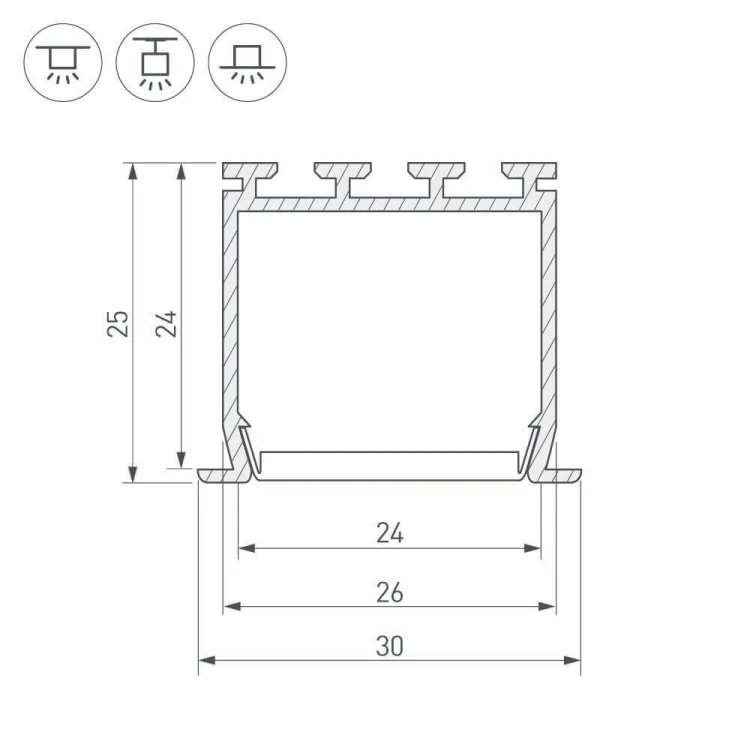 Профиль Arlight PLS-LOCK-H25-FS-2000 ANOD 016446