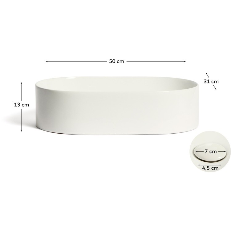 Раковина Ovara из белой керамики 50 x 31 см