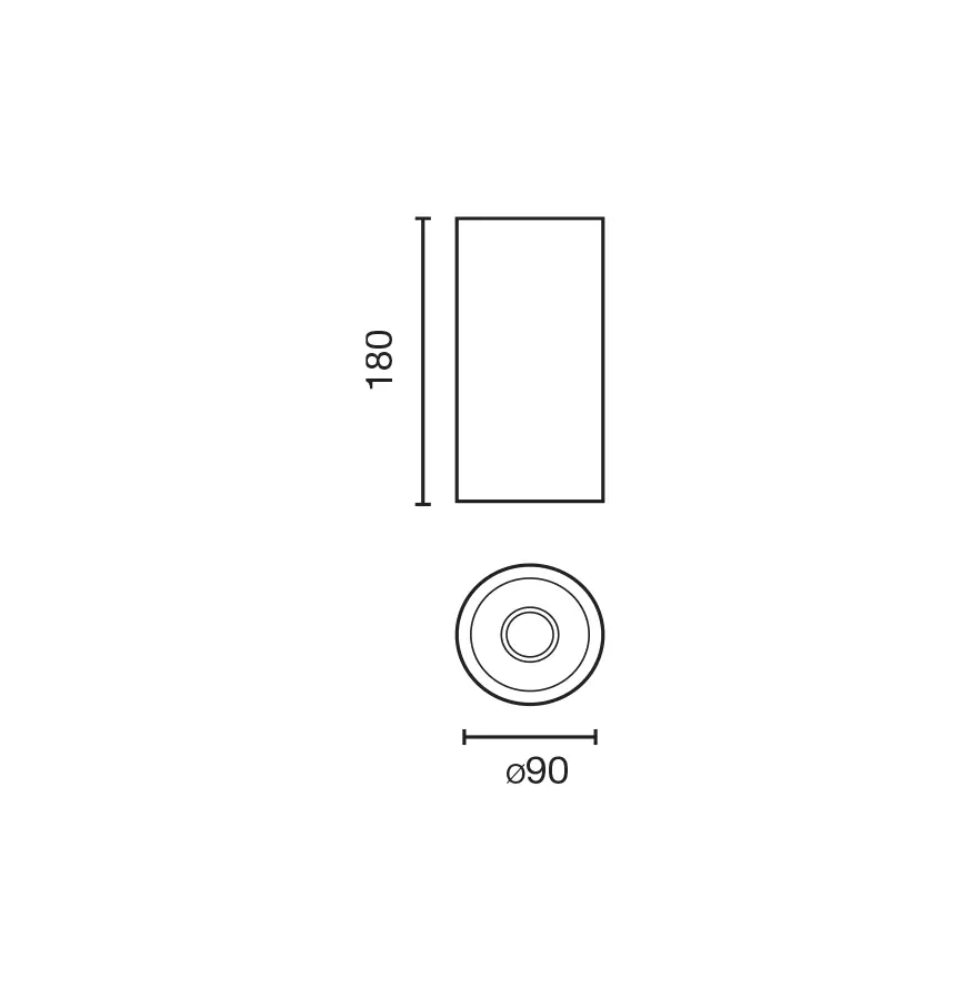 Fost CEILING даунлайт накладной черный Ø90 42W 18° 3000K CRI90 DALI