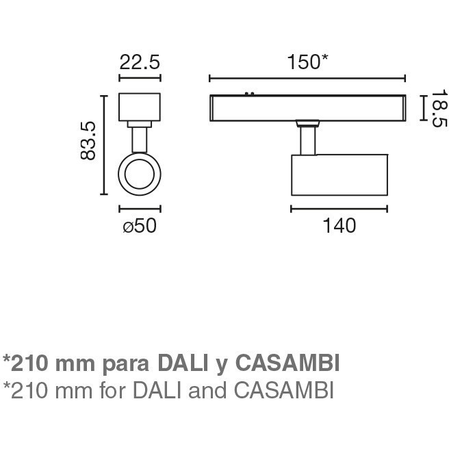 Трековый светильник NESO SLIM HOLE-10W 2700K 36 GRADOS черный CASAMBI