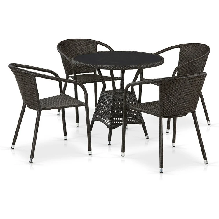 Комплект плетеной мебели T707ANS/Y137C-W53 4Pcs Brown