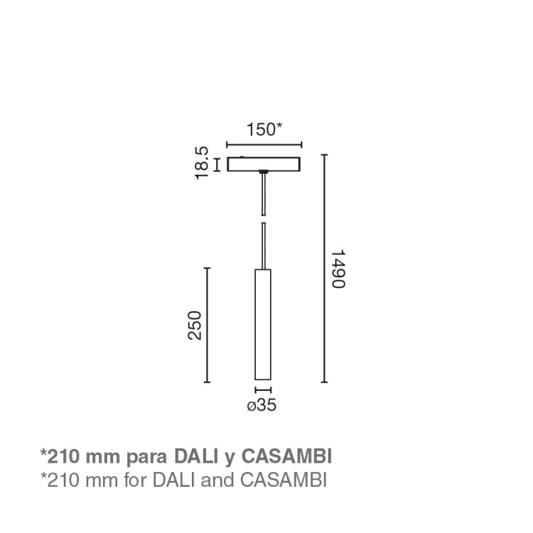Подвесной светильник NESO SLIM TOP 2700K 20 GRADOS черный